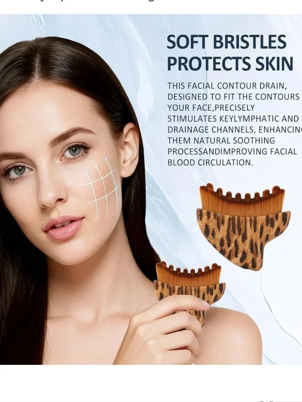 Brown Lymphatic Contour Face Sculpting Brush